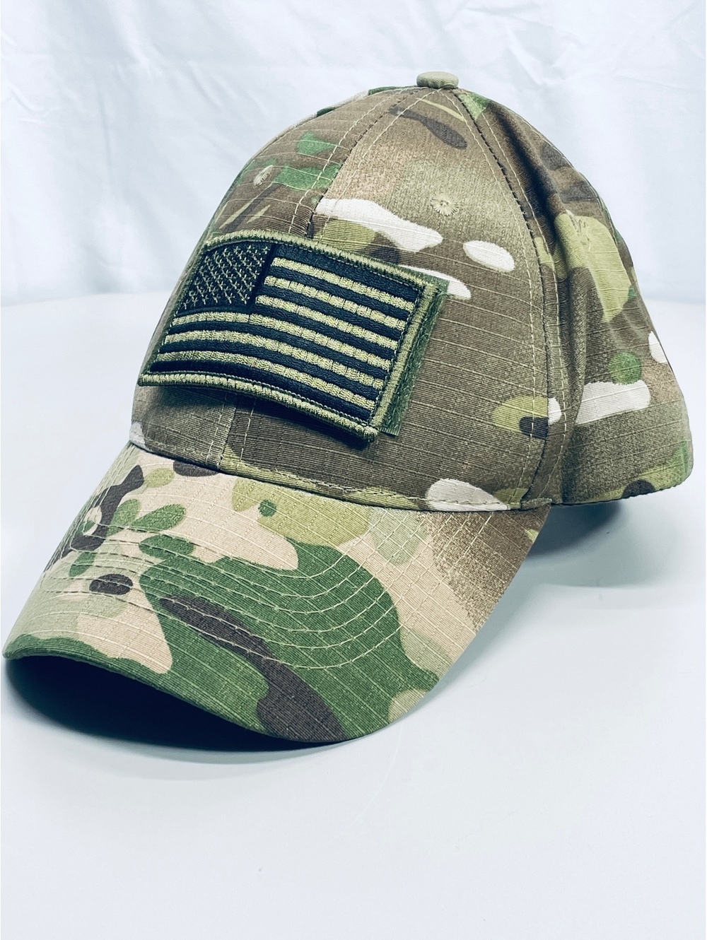 Eagle Crest Camouflage Baseball Cap with USA Flag Patch OS